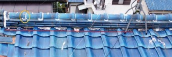 漆喰の劣化・丸瓦のコーキング