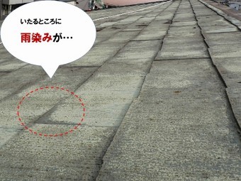 【カバー工法ご提案理由】屋根全体の雨染み
