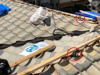 防災棟強化金具取付け