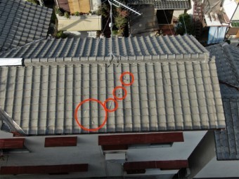 漆喰の飛散