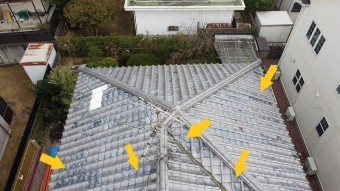 雨漏り補修・瓦色褪せ