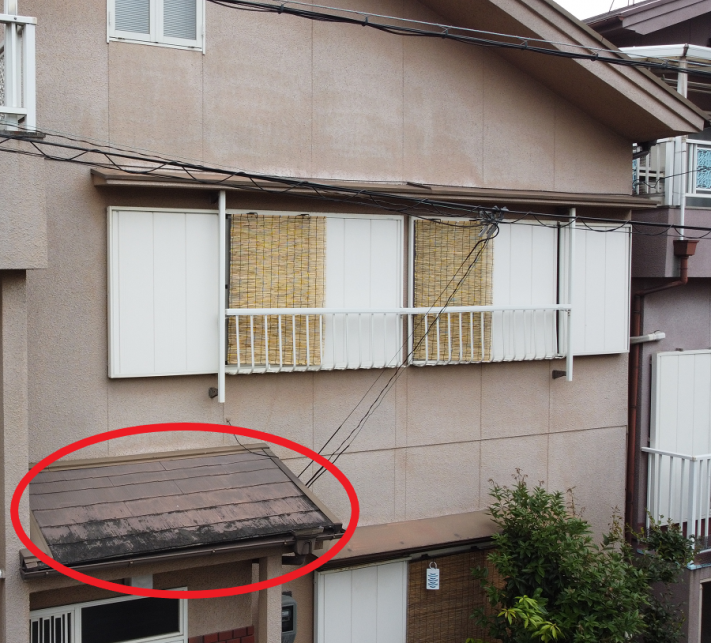 下屋根の劣化