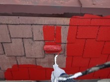 パラペットの中塗り塗装