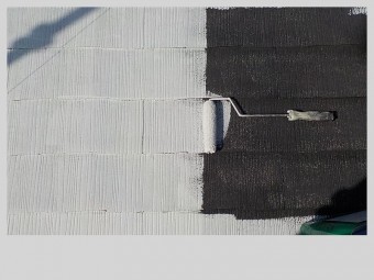 スレート屋根の下塗り