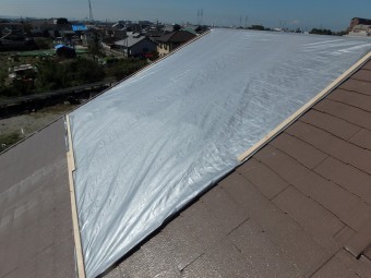 台風 ブルーシート養生