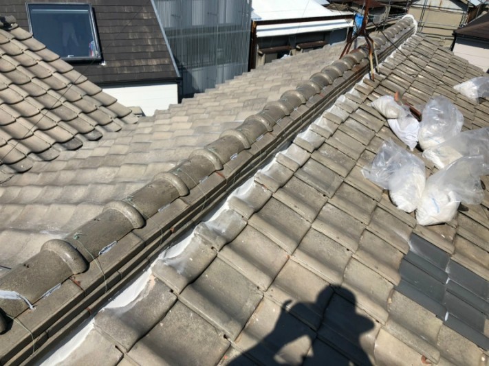 瓦屋根補修工事3漆喰補修