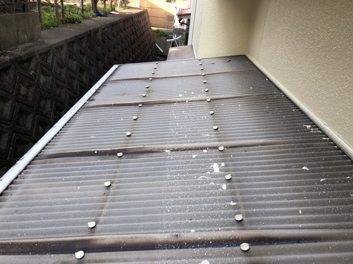 修理前の塩化ビニル波板