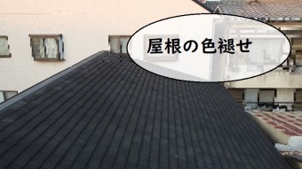 和泉市 雨漏り点検 屋根色褪せ