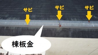 和泉市 棟板金が原因で雨漏り