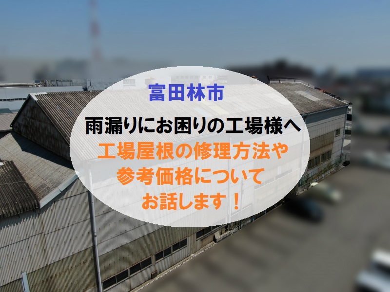 富田林市にて雨漏りでお困りの工場様へ　屋根修理方法や参考価格のご案内