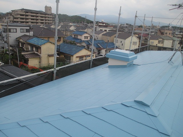屋根塗装完了2