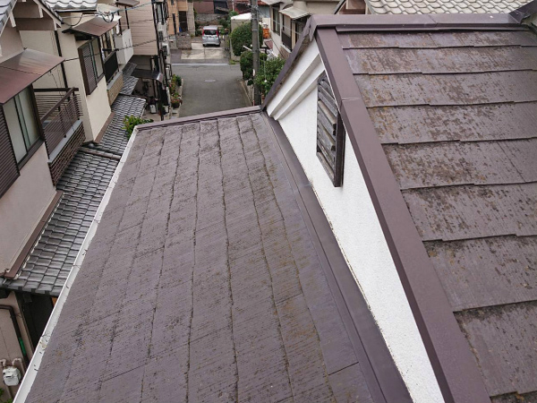 台風後のスレート屋根点検