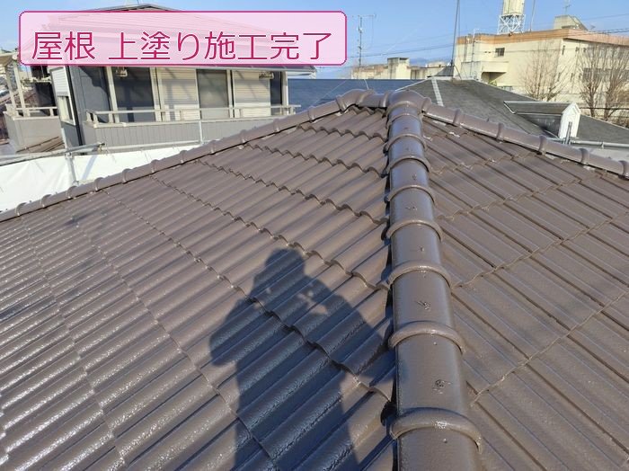 八尾市N様邸 屋根塗装完了後・別アングルから見た全体の仕上がり
